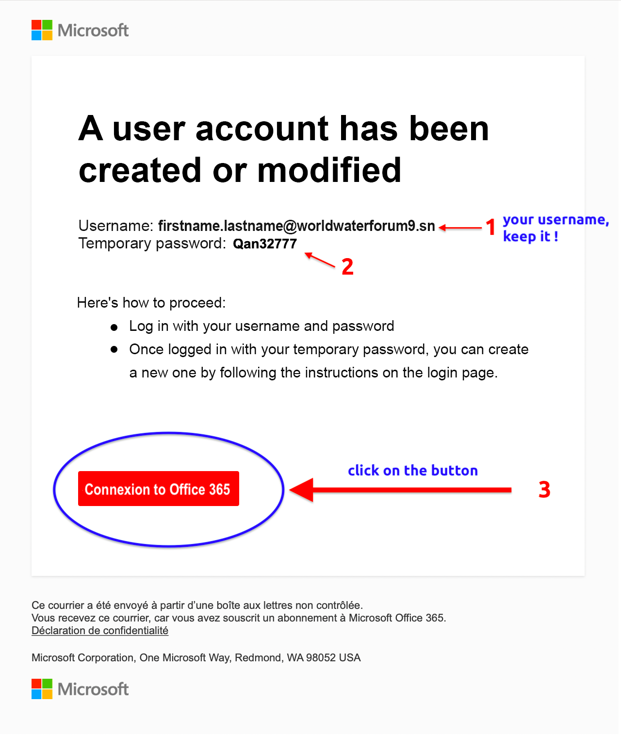 login credentials